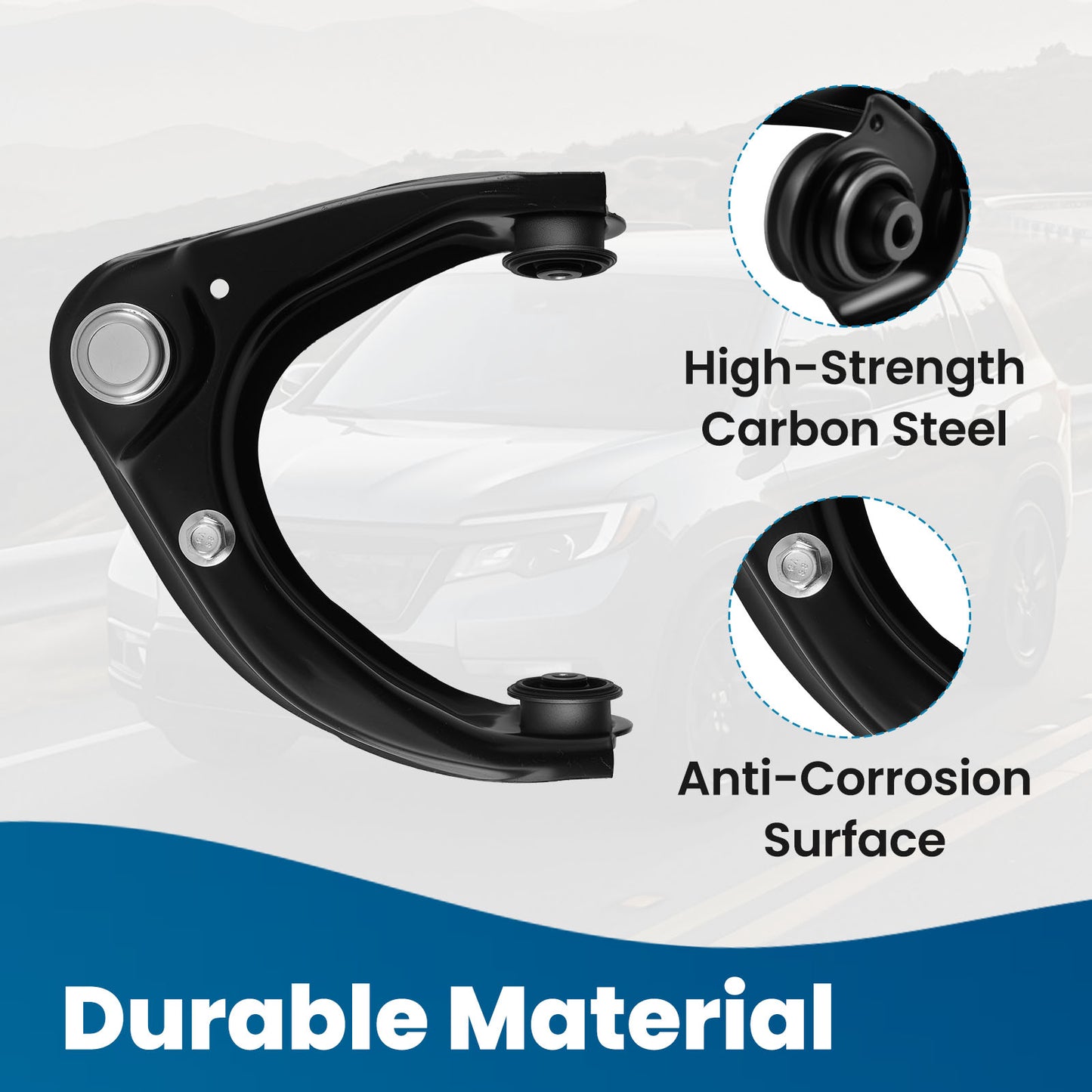 Front Upper Right Control Arm For 03-12 compatible For Ford Fusion compatible For Lincoln MKZ compatible For Mazda 6 Mercury