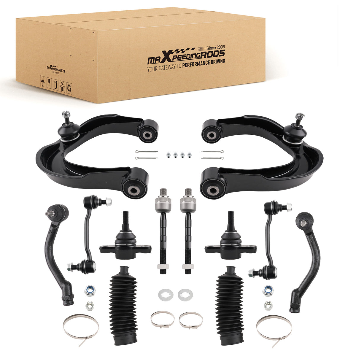 12x Front Upper Lower Control Arms Ball Joint compatible For Hyundai Azera Sonata 2006-2008