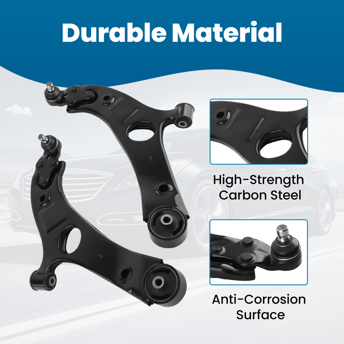 Front Lower Control Arms compatible For Hyundai Azera Sonata compatible For Kia Cadenza Optima 2012-2014