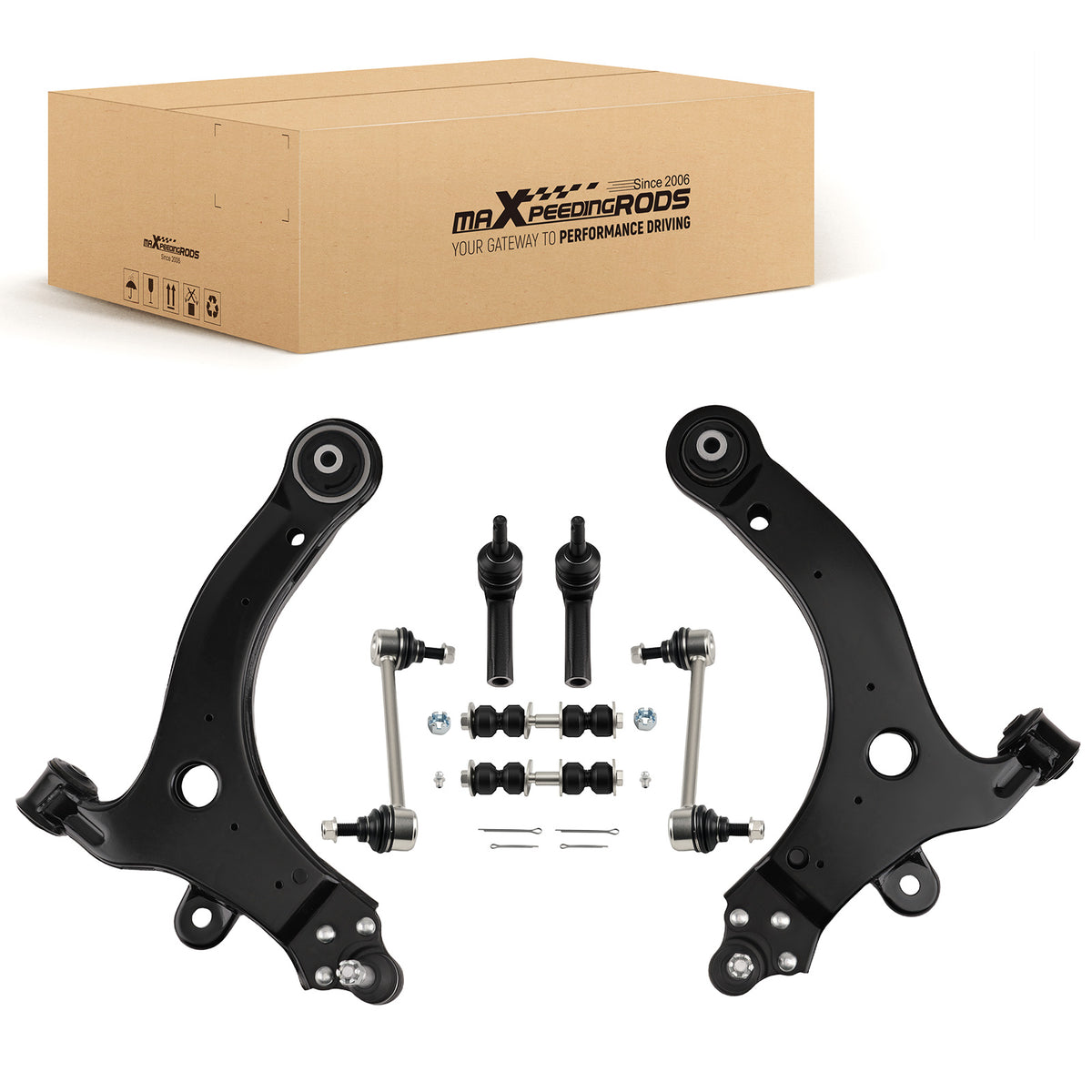 Front Lower Control Arms Tie Rods Sway Bars compatible For Buick Lacrosse Allure 2005-2009