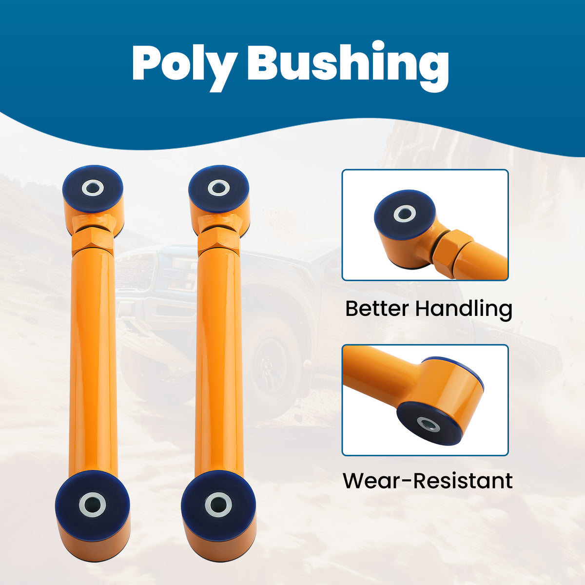 2x Heavy Duty Rear Upper Adjustable Control Arms For 1997-2006 compatible For Jeep Wrangler TJ