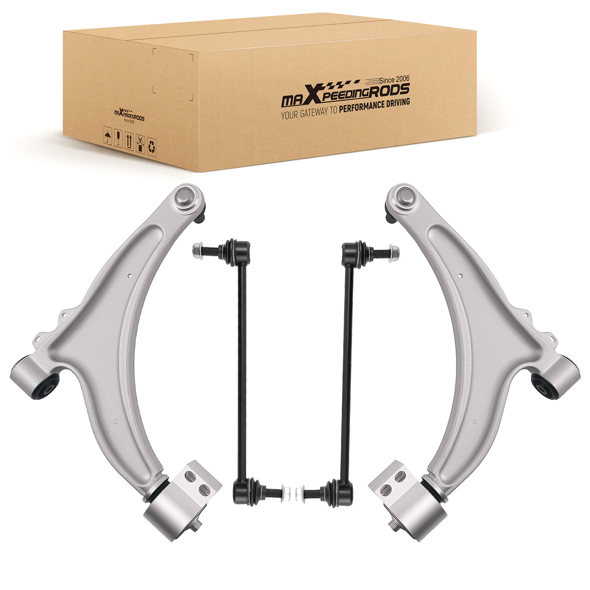 Front Lower Control Arms with Ball Joints Sway Bar Links compatible For Buick Allure 2010