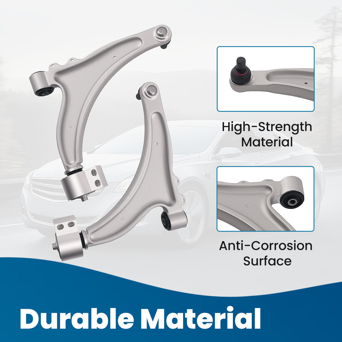 Front Lower Control Arms with Ball Joints Sway Bar Links compatible For Buick Allure 2010