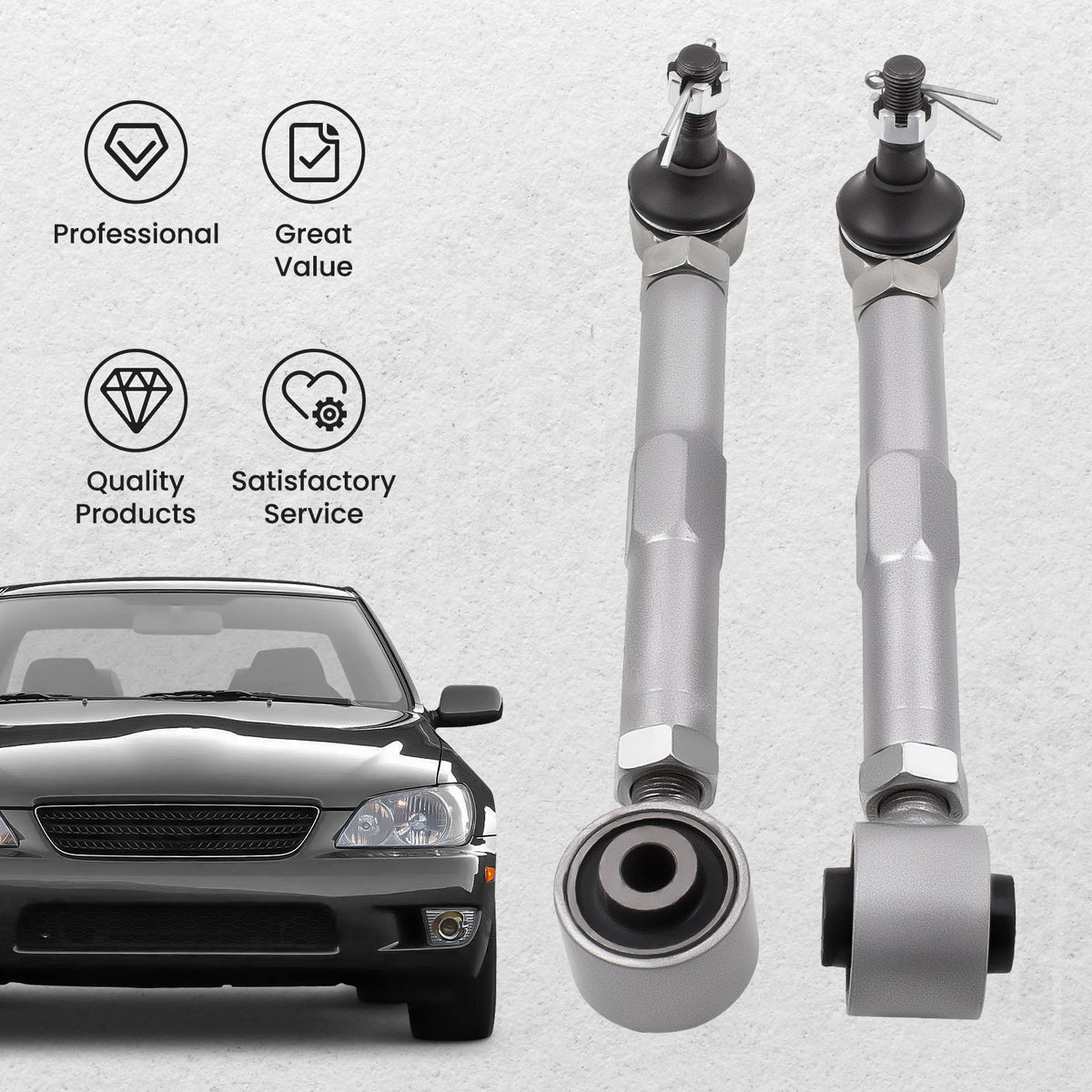 Compatible For Lexus IS300 GS300 GS400 GS430 Adjustable Rear Toe 2 Pcs Control Arms Kits