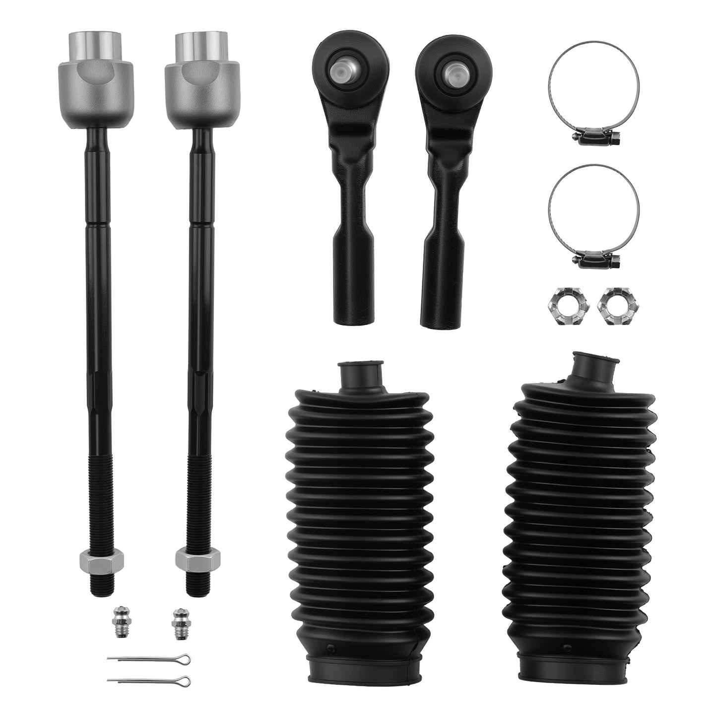 6pcs Front Tie Rod End Links Kit compatible For Pontiac G6 compatible For Chevrolet Malibu Saturn Aura