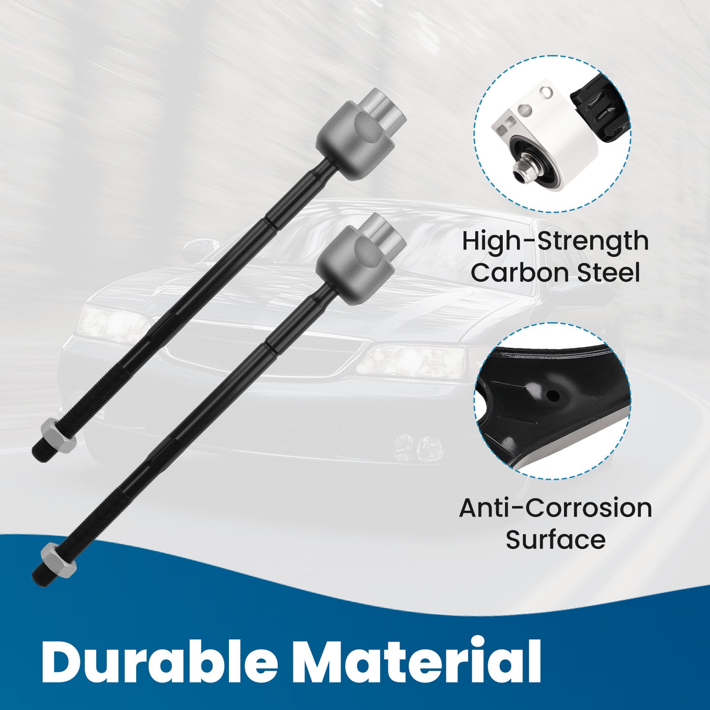 6pcs Front Tie Rod End Links Kit compatible For Pontiac G6 compatible For Chevrolet Malibu Saturn Aura