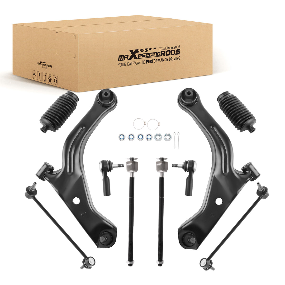 10x Front Lower Control Arm with Ball Joint compatible For Ford Escape 2008 - 2009