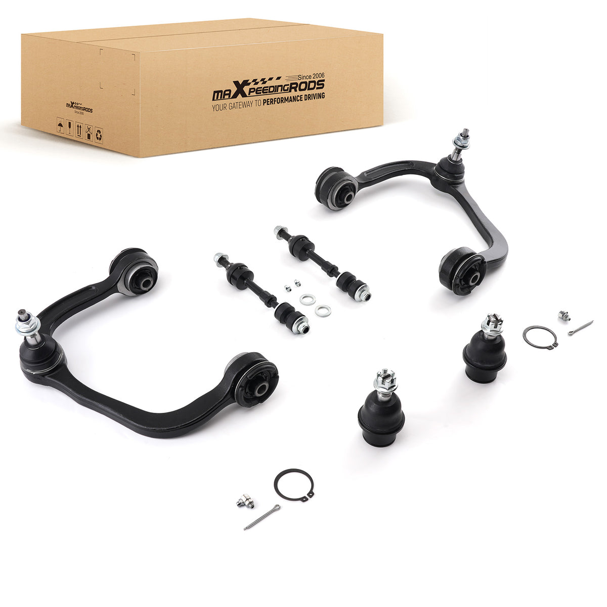 6PC Front Upper Control Arm Lower Ball Joint compatible For Ford F150 2005-2008 2WD K80306