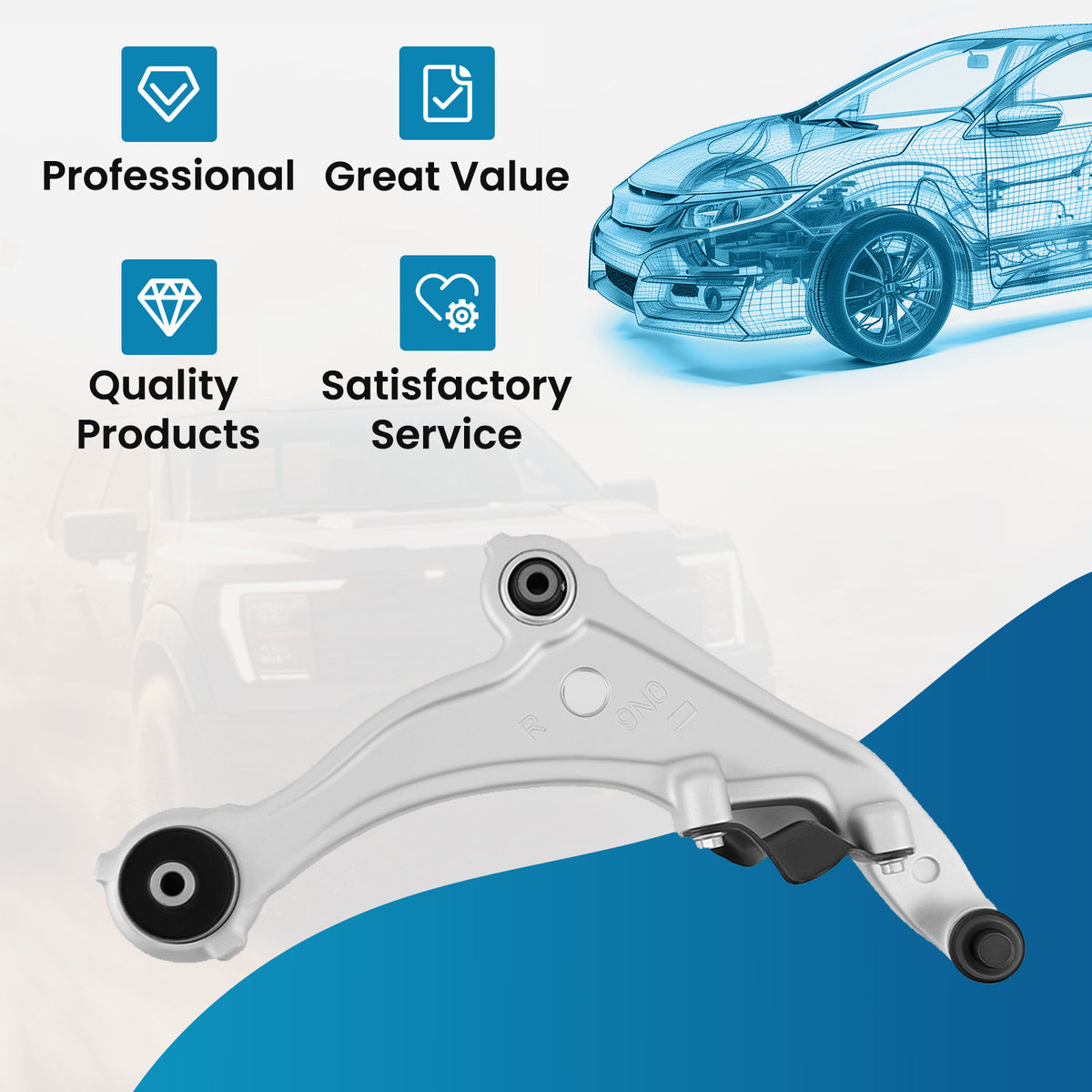 Front Right Lower Control Arm w/ Ball Joint Assembly compatible For Nissan Maxima 2009-2014