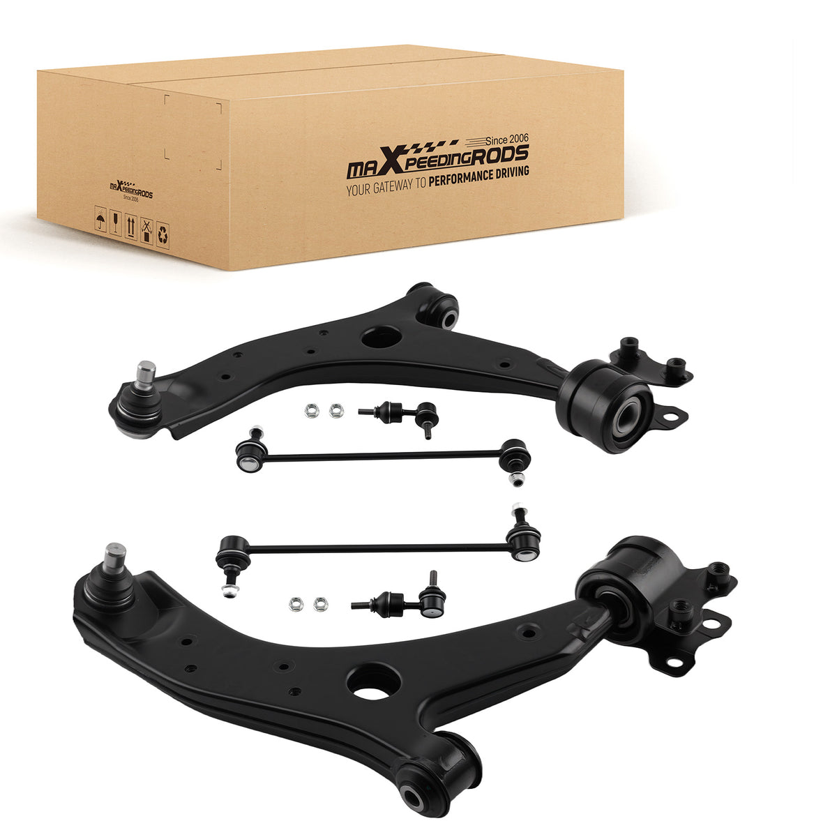 6pcs Front Lower Control Arm Sway bar links compatible For Mazda 3 5 04-15 K620041 K620040