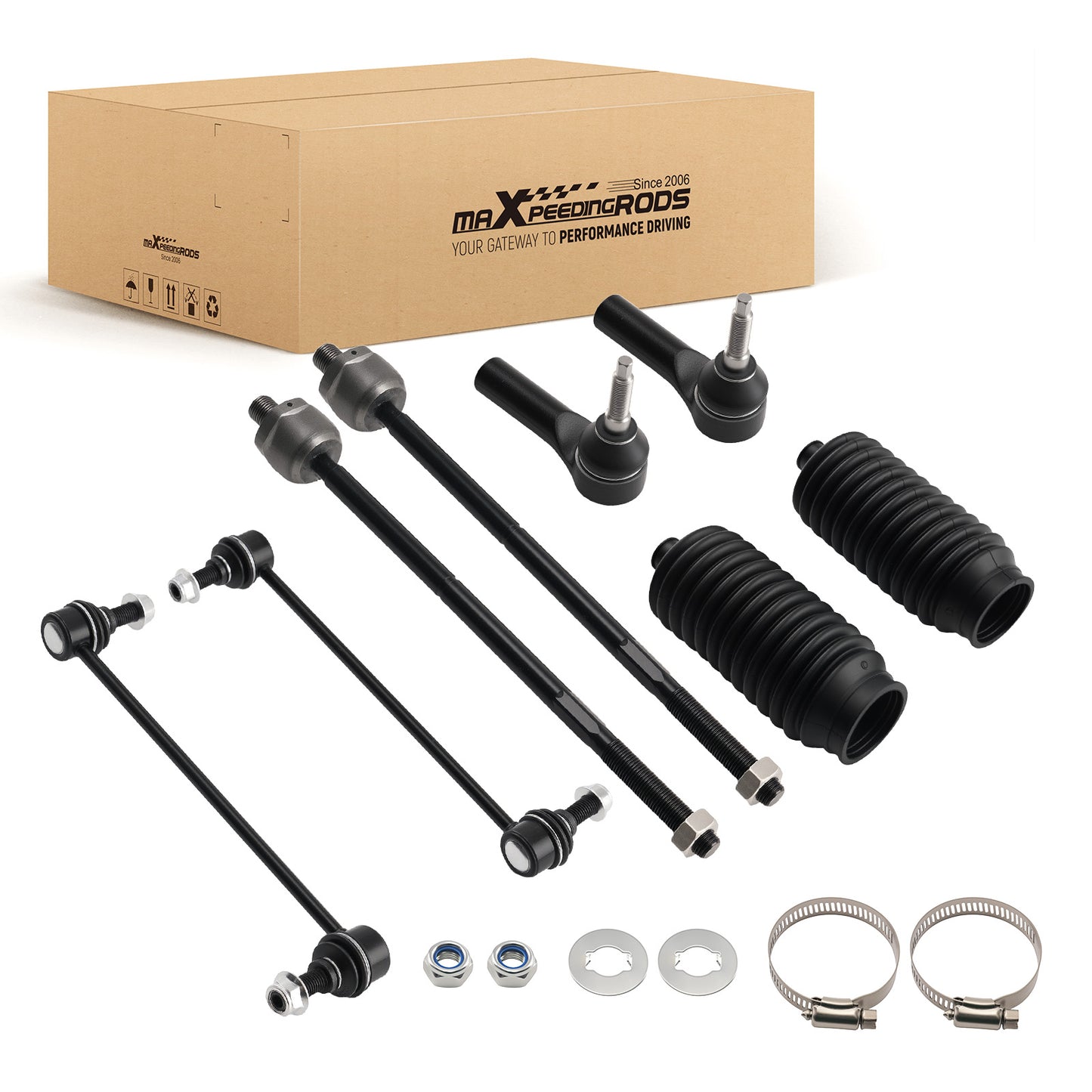 8x Front Sway Bar End Links Tie Rod Boots Kit compatible For ForD MUSTANG 2005-2010 K80899