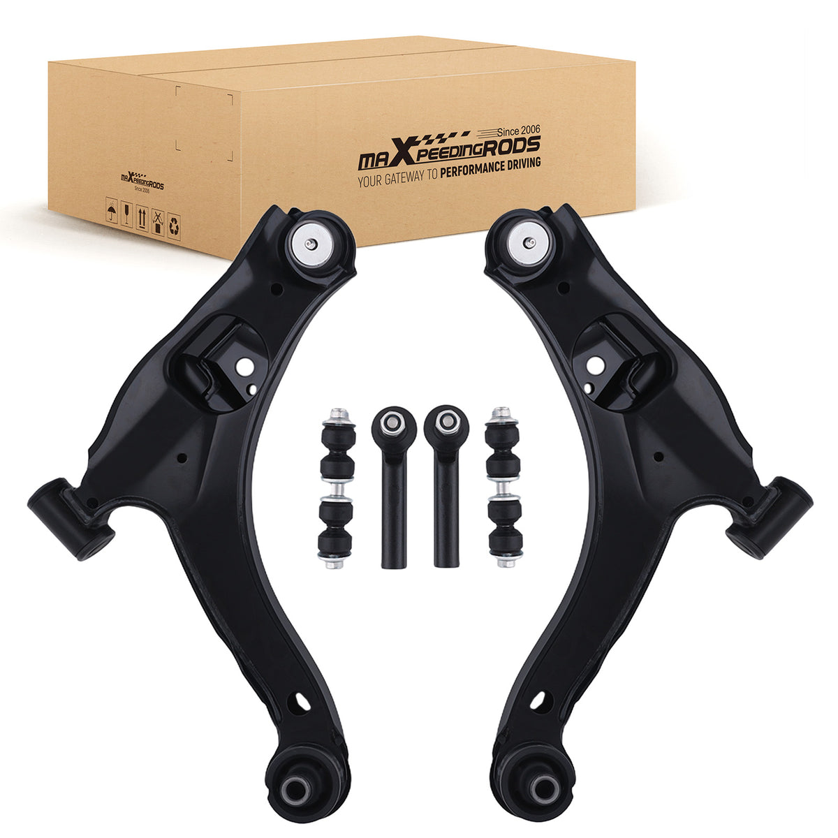 6x Front Lower Control Arm Tie Rod Sway Bar compatible For Chrysler PT Cruiser compatible For Dodge Neon