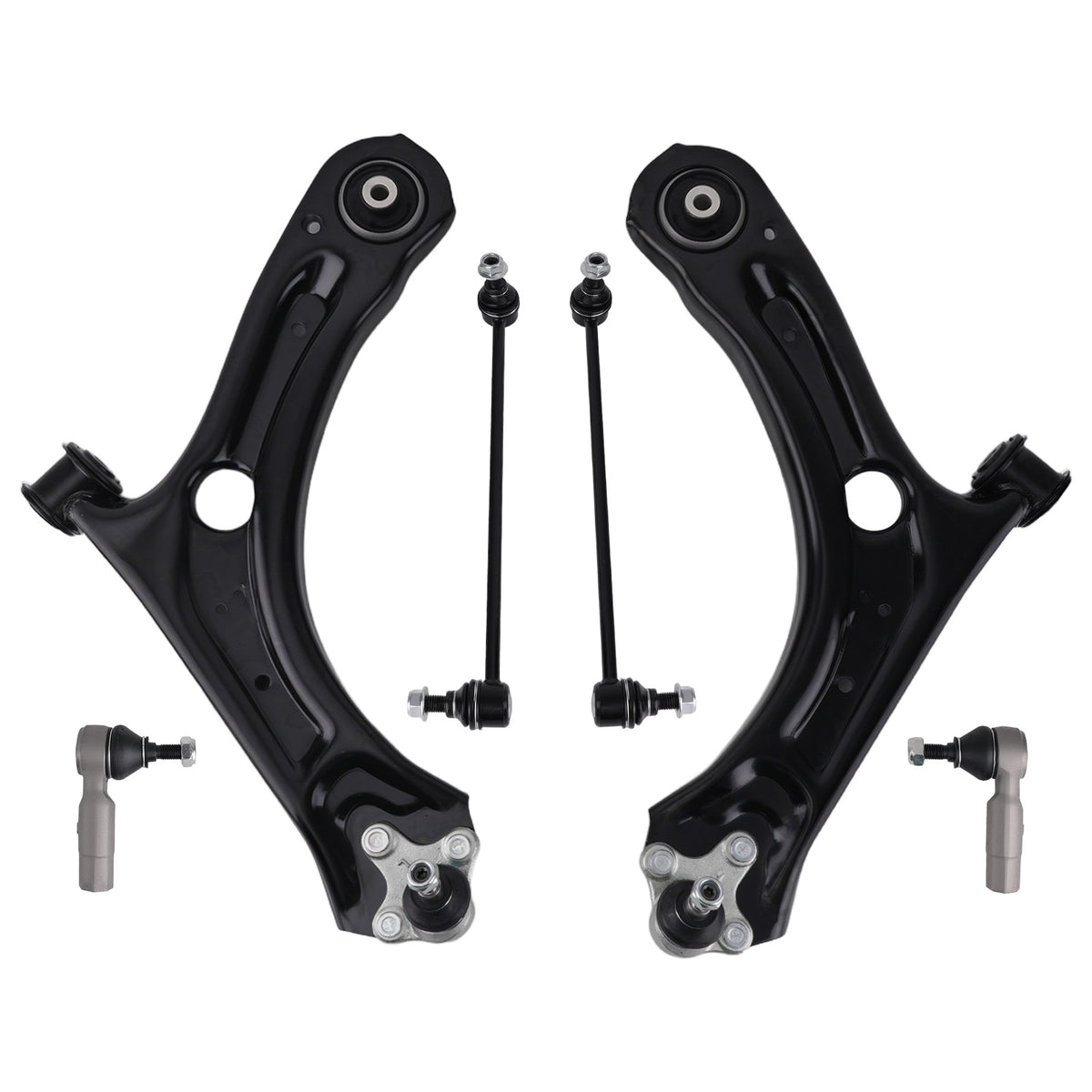 Front Lower Control Arms + Tie Rods Sway Bar Links For 2012-2016 Passat Beetle