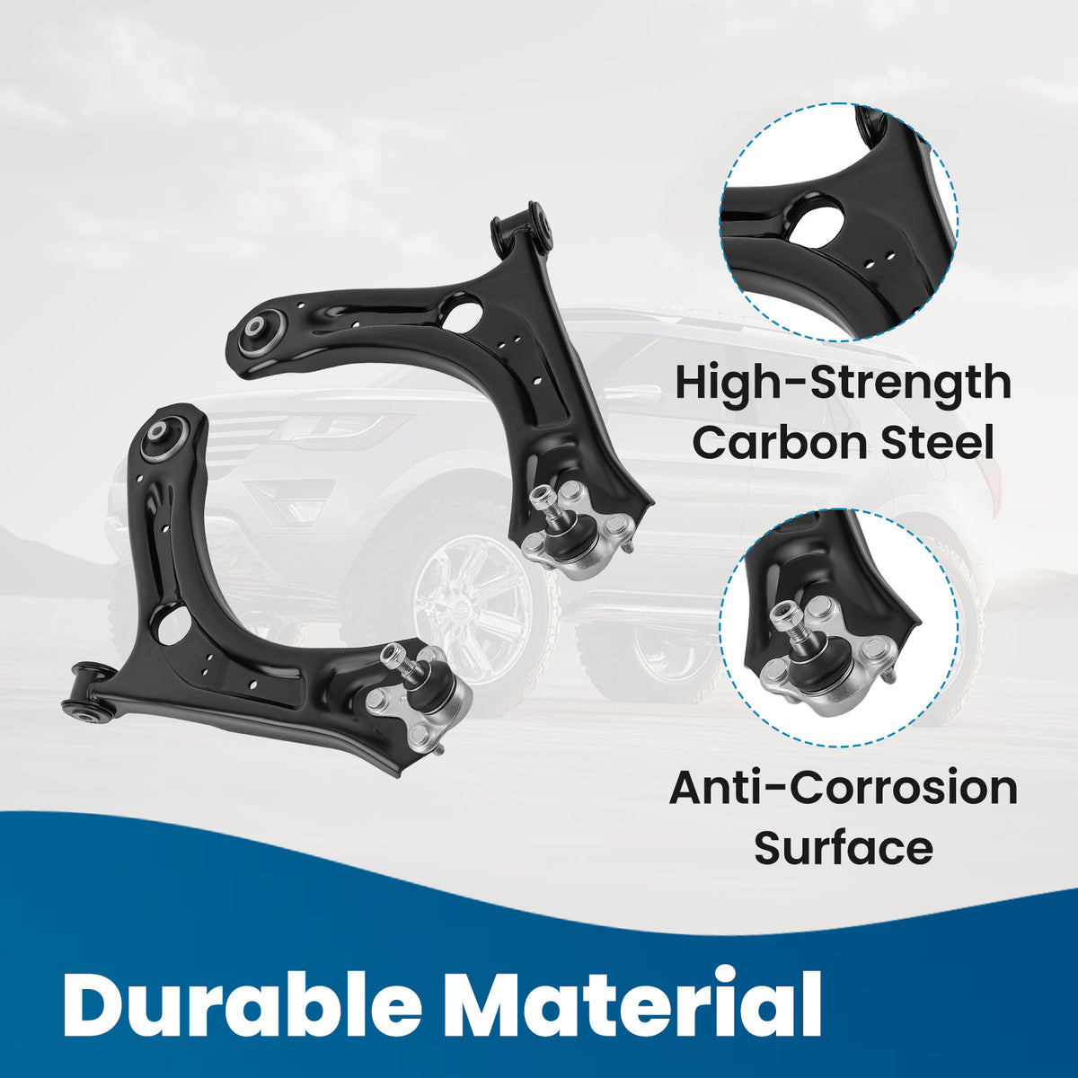 Front Suspension Control Arms Pair For 2012-2021  compatible For Volkswagen Passat Beetle compatible For FWD