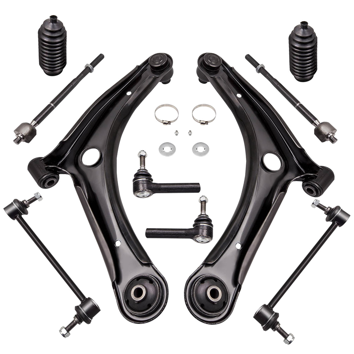 10x Front Lower Control Arm Sway Bar Tie Rod For 2007-2017 compatible For Jeep Compass Patriot