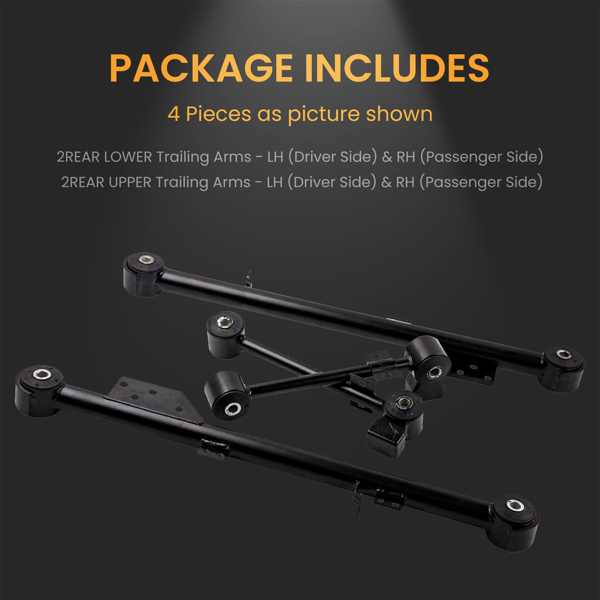 Compatible For Nissan Pathfinder QX4 551102W110 Trailing Control Arm Rear Upper and Lower Kit