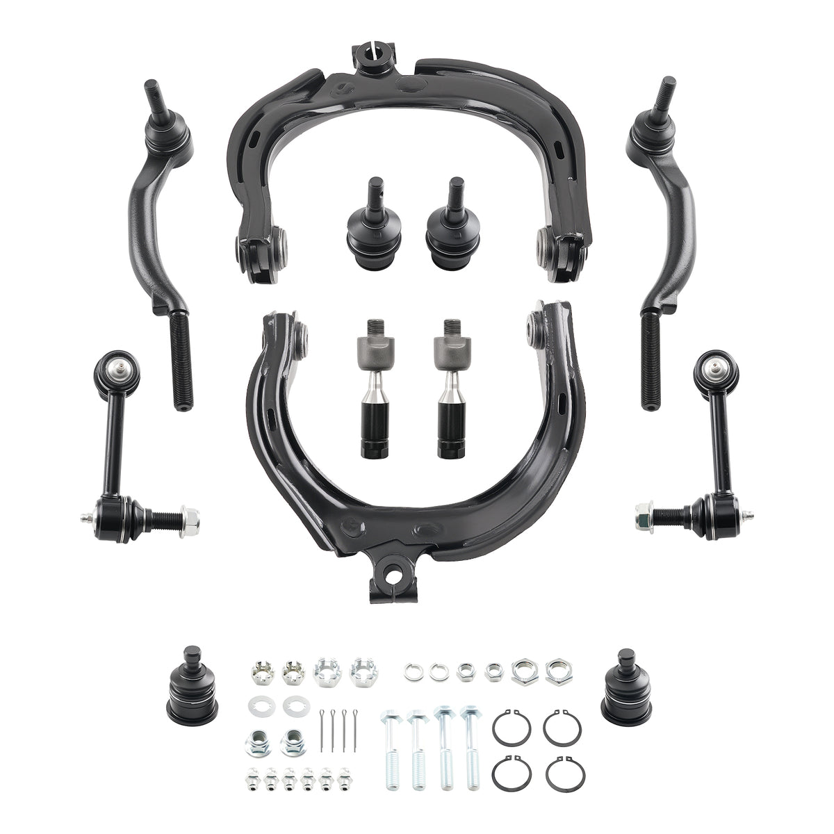 12x Front Upper Control Arms Ball Joints Tie Rods For Trailblazer Envoy Ascender