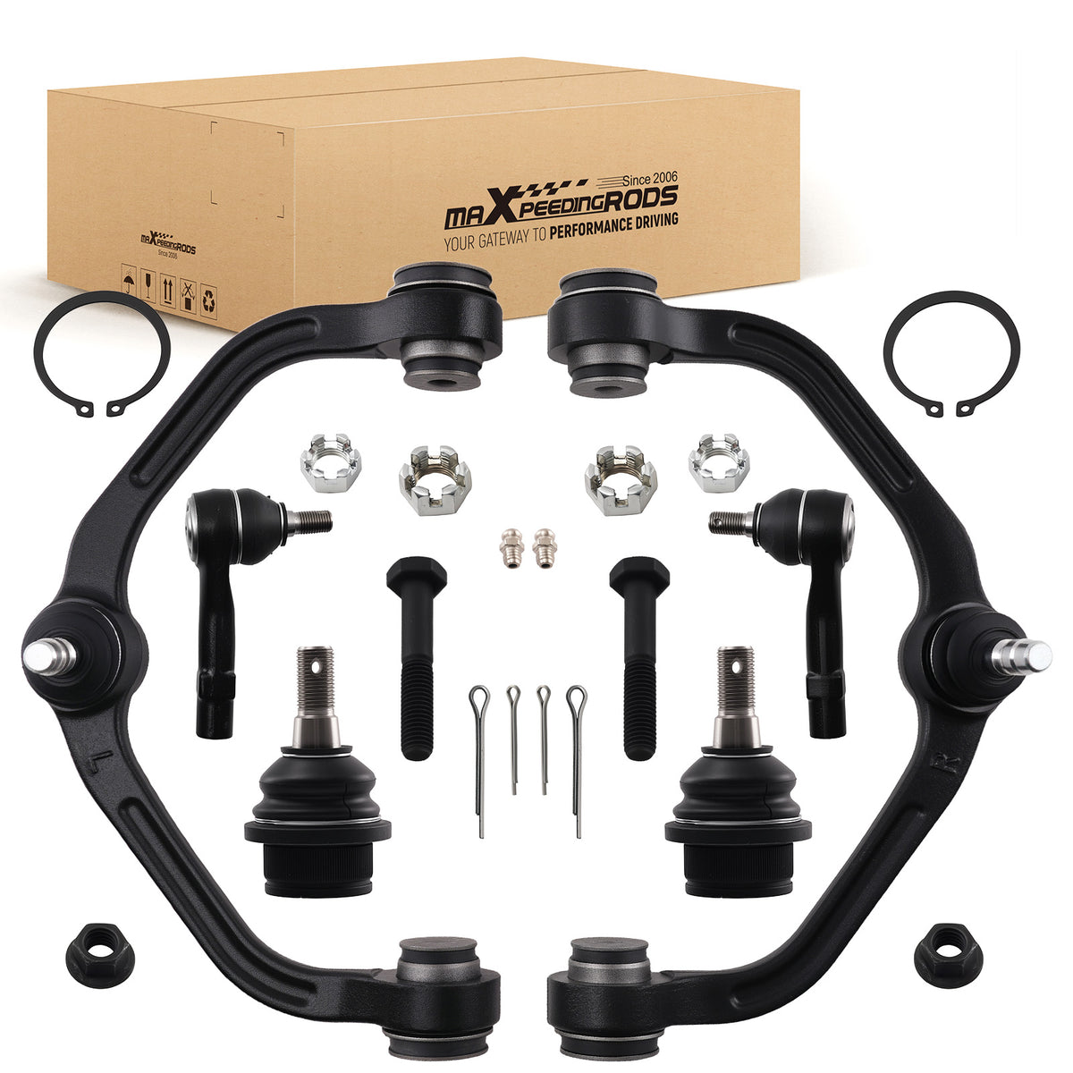 6x Front Upper Control Arm Tierod compatible For ForD RANGER 2WD 1998-11 compatible For MAZDA B2300/B2500