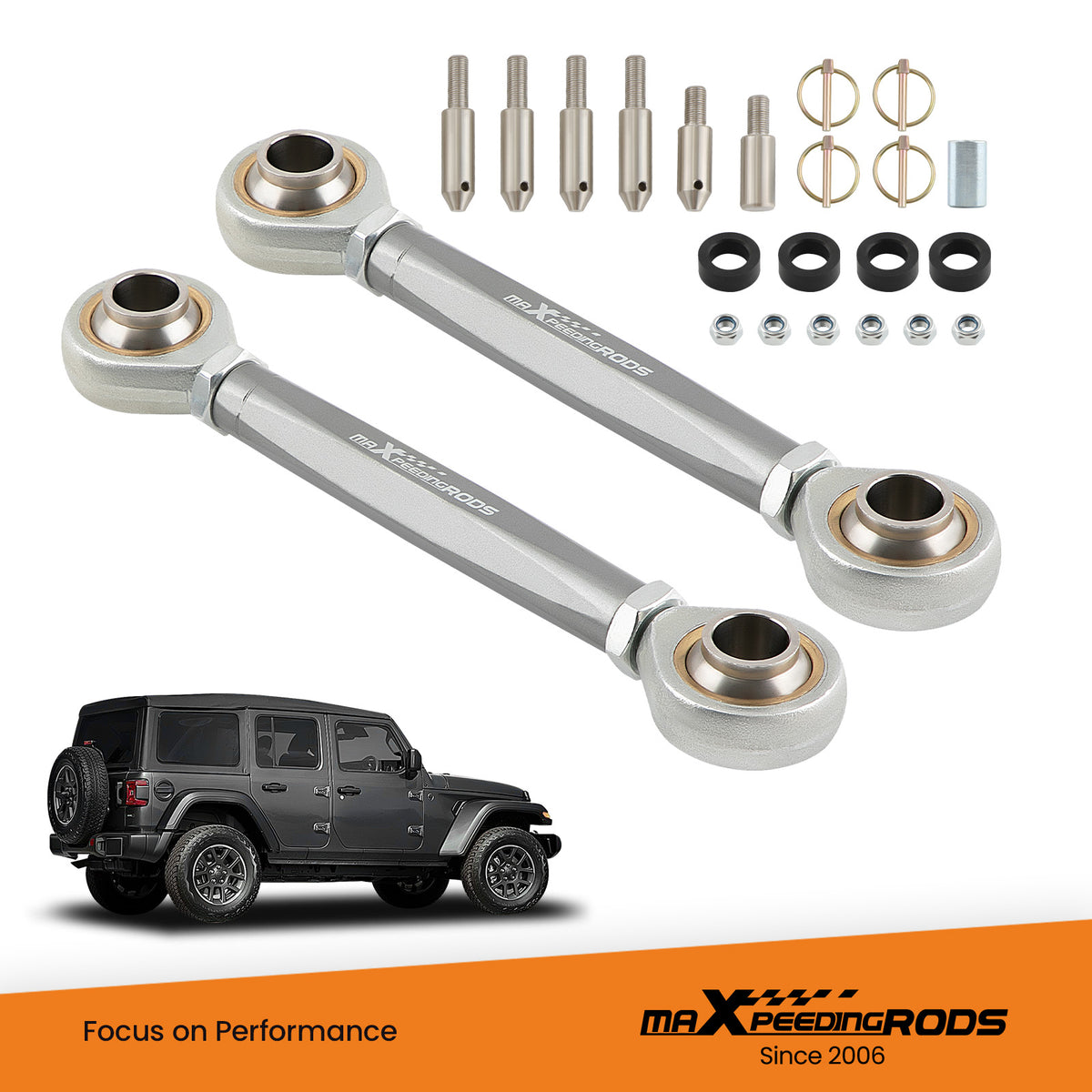 Front Sway Bar Links Disconnect 2.5-6 Lift compatible For Jeep Wrangler JK JKU JL 2007-2021