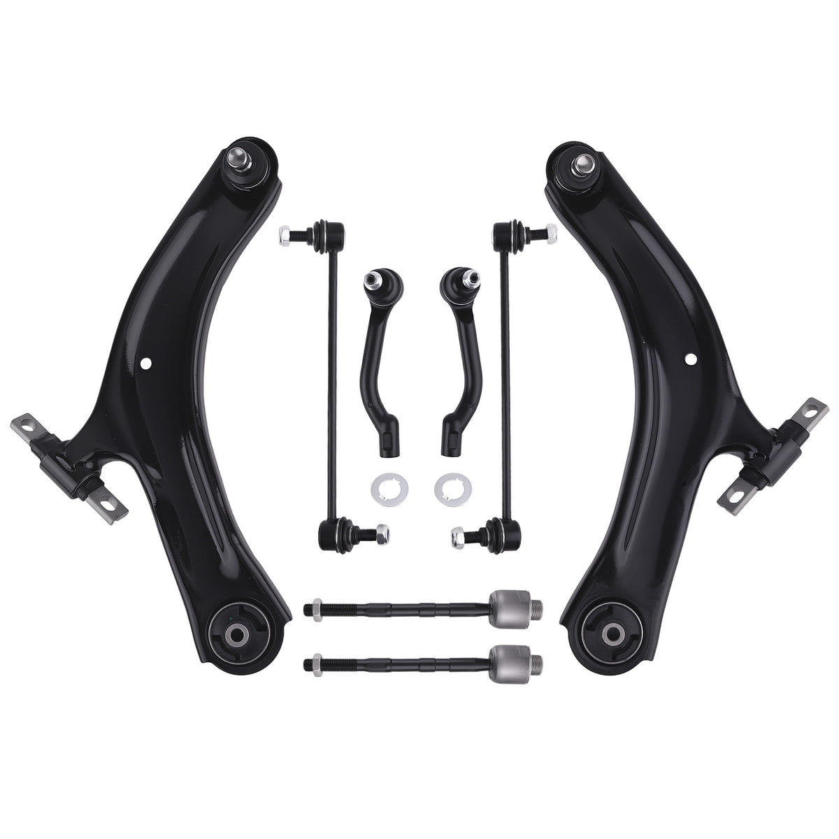 8pc Front Lower Control Arm Tie Rod End Sway Bar Link For 2008-2013 compatible For Nissan Rogue
