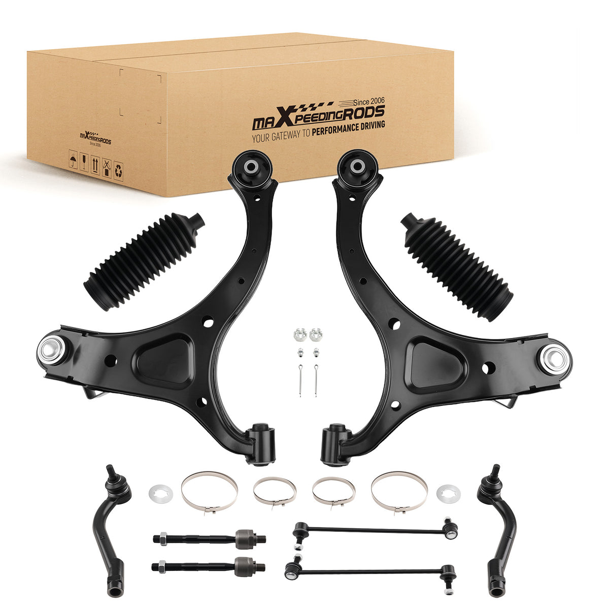 10x Control Arm Sway bar Tie rodFor compatible For Hyundai Santa Fe 2007-12 compatible For Kia Sorento 11-13