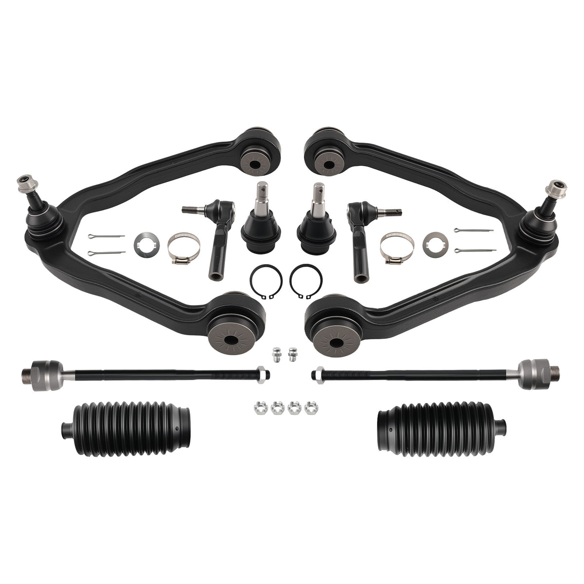 Front Upper Control Arm w/Ball Joint Tie Rod Kit compatible For Chevy Express 1500 2003 -14
