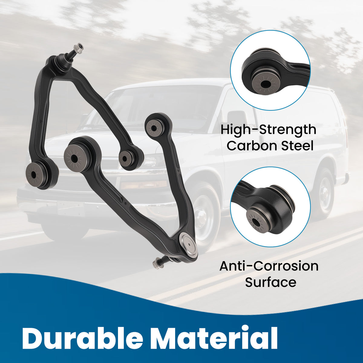 Front Upper Control Arm w/Ball Joint Tie Rod Kit compatible For Chevy Express 1500 2003 -14