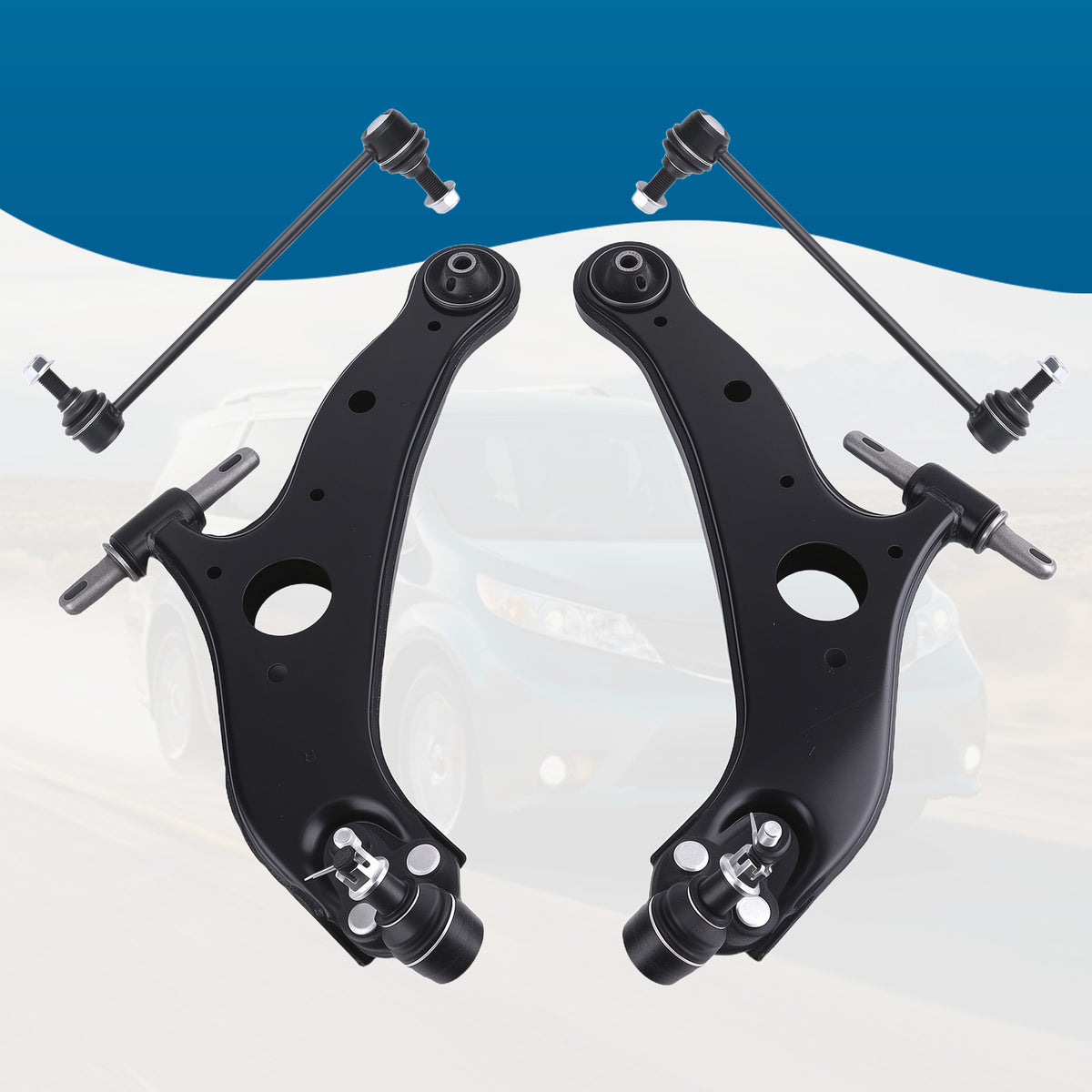 Front Lower Suspension Arm w/BushingsBall Joint compatible For Toyota Sienna 2004 - 2010