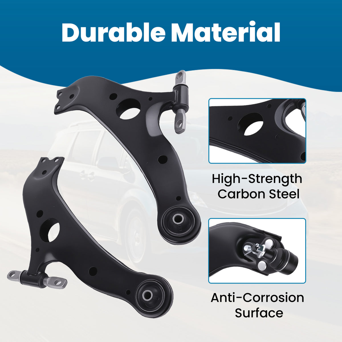 Front Lower Suspension Arm w/BushingsBall Joint compatible For Toyota Sienna 2004 - 2010