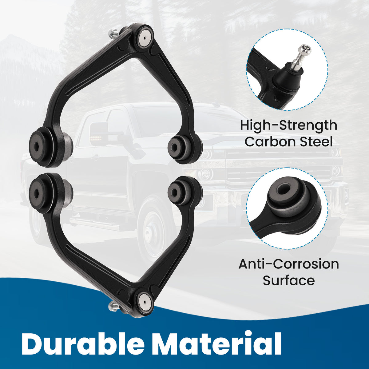 Front Upper Control Arms Lower Ball Joint For 2011-2019 compatible For Silverado Sierra 2500 HD