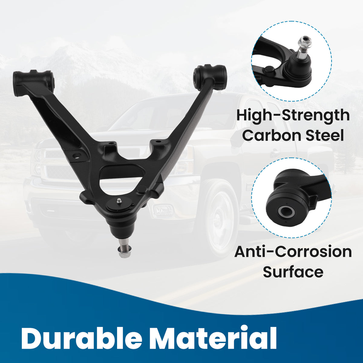 RH Front Right Lower Control Arm w/Ball Joint compatible For Chevy Silverado 1500 K620889