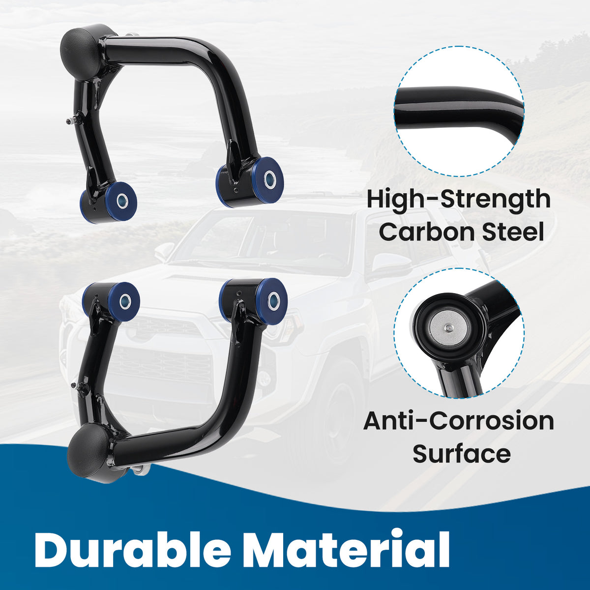 Pair Tubular Front Upper Control Arm 2-4 lift compatible For Lexus GX470 03-09 GX460 10-23
