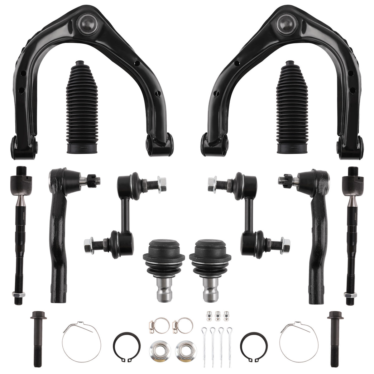 Control Arm w/ Ball Joint Tie Rod End Tie Rod Boots compatible For Nissan Armada 2004-2019