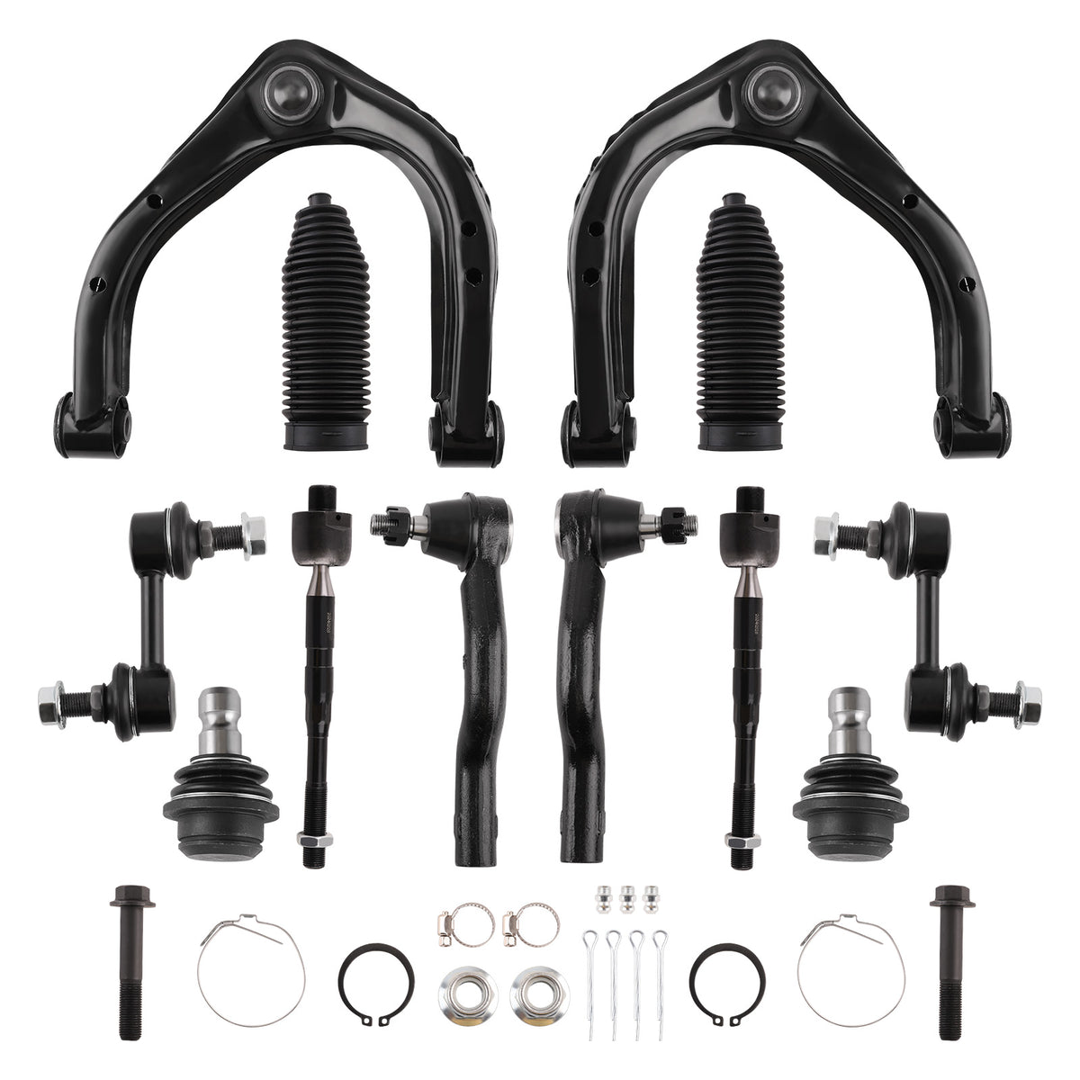 Control Arm w/ Ball Joint Tie Rod End Tie Rod Boots compatible For Nissan Armada 2004-2019