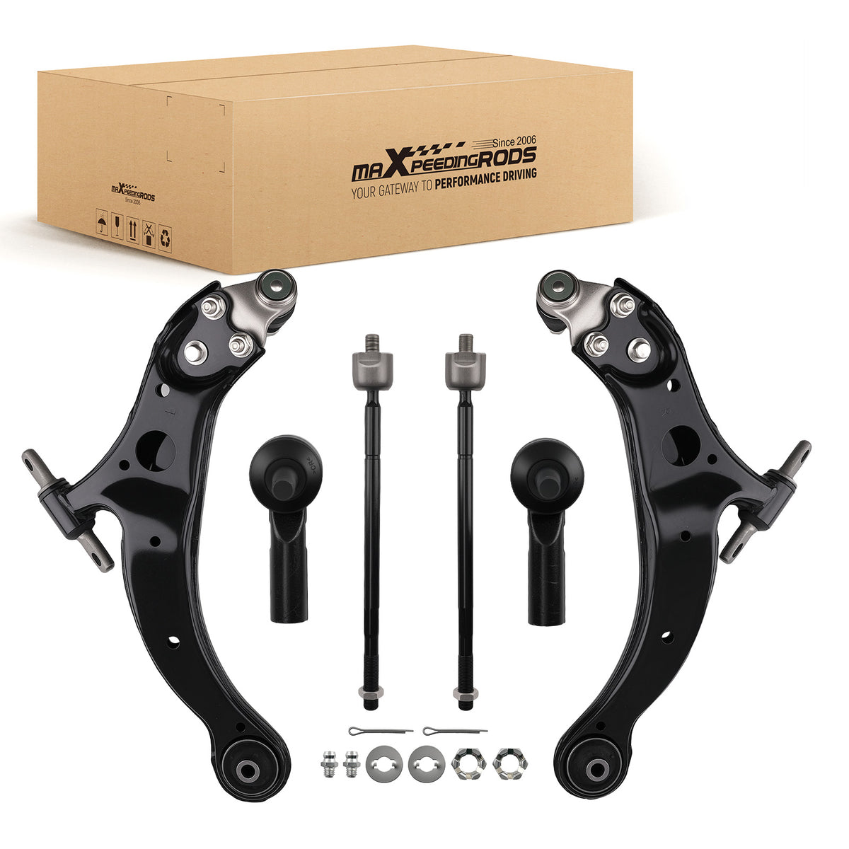 6x Front Lower Control Arm Tie rod End Kit compatible For Toyota Solara Avalon compatible For Sienna 98-04