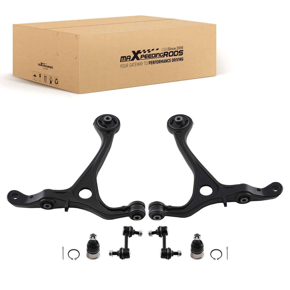 6pc Front Lower Control Arms Sway Bars Suspension Kit compatible For Acura TSX 2004 - 2008