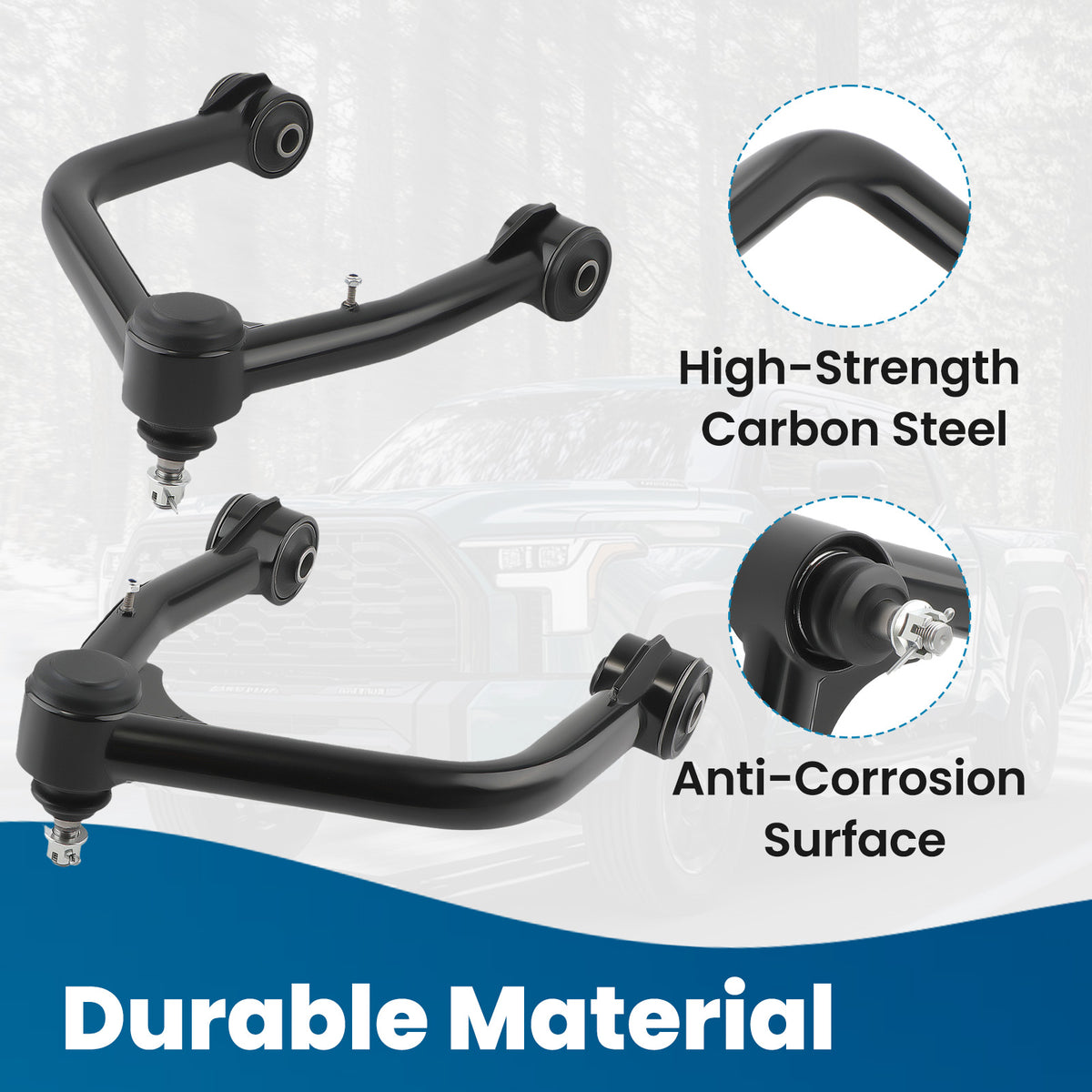 Heavy Duty Front Upper Control Arm 2-4 Lift compatible For Toyota Tundra 2007-2022 Tubular