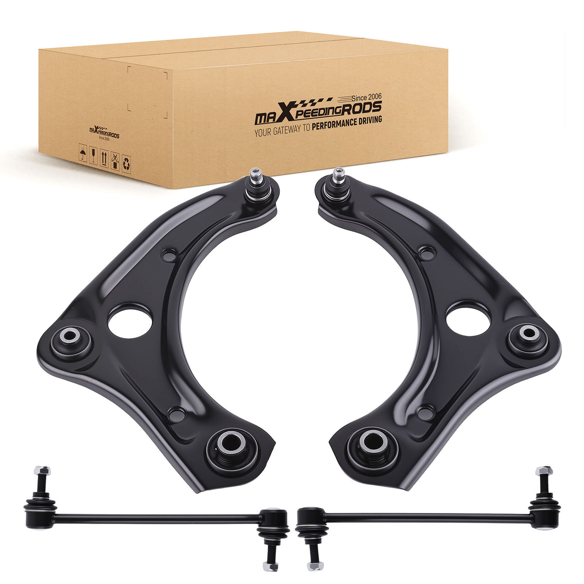 Front Lower Control Arms w/Ball Joints Sway Bars Kit compatible For Nissan Versa  Note Micra