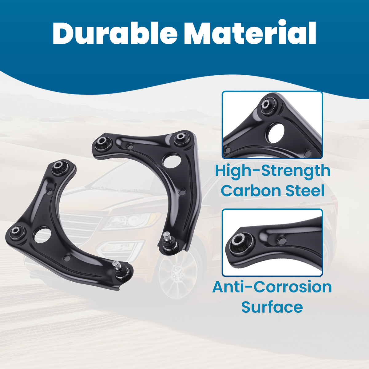 Front Lower Control Arms w/Ball Joints Sway Bars Kit compatible For Nissan Versa  Note Micra