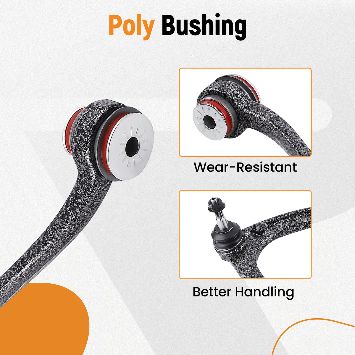 12Pcs Front Control Arms Ball Joint Poly Bushing For 07-13 compatible For Chevy Silverado 1500