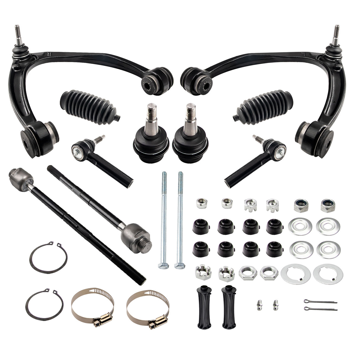 12 Pcs Front Upper Control Arm &amp; Tie Rod Sway Bar compatible For Silverado Sierra