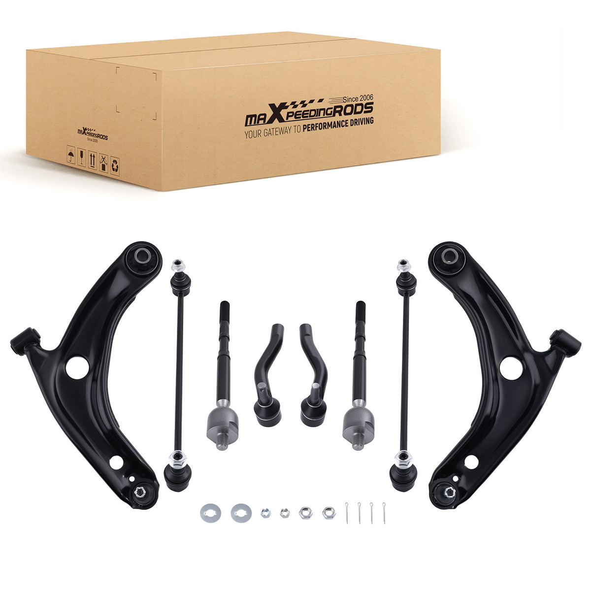Front Lower Control Arm w/Ball Joint Stabilizer Bar Link compatible For TOYOTA YARIS 07-13