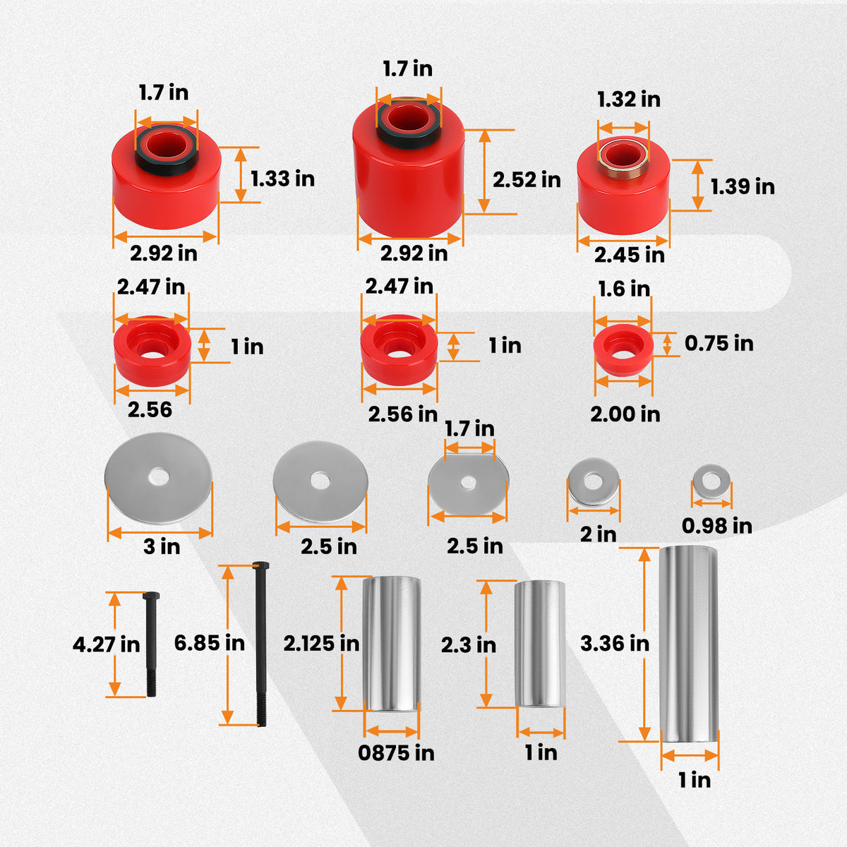 Body Cab Mount Bushing Kit compatible For Ford F150 F250 F350 1980 1981-1997 1998 4.4123R