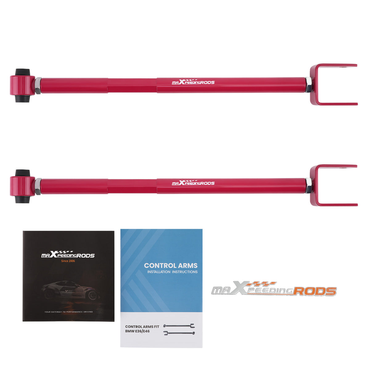 2x Rear Lower Control Arms/ Bar/ Rod Camber Kits compatible For BMW 95-05 E46/E36 Aluminum