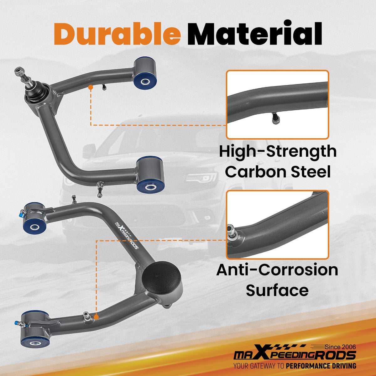 2x Front Upper Control Arms 2"-4" Lift For 2019-2024 compatible For Chevy Silverado 1500 compatible For Sierra