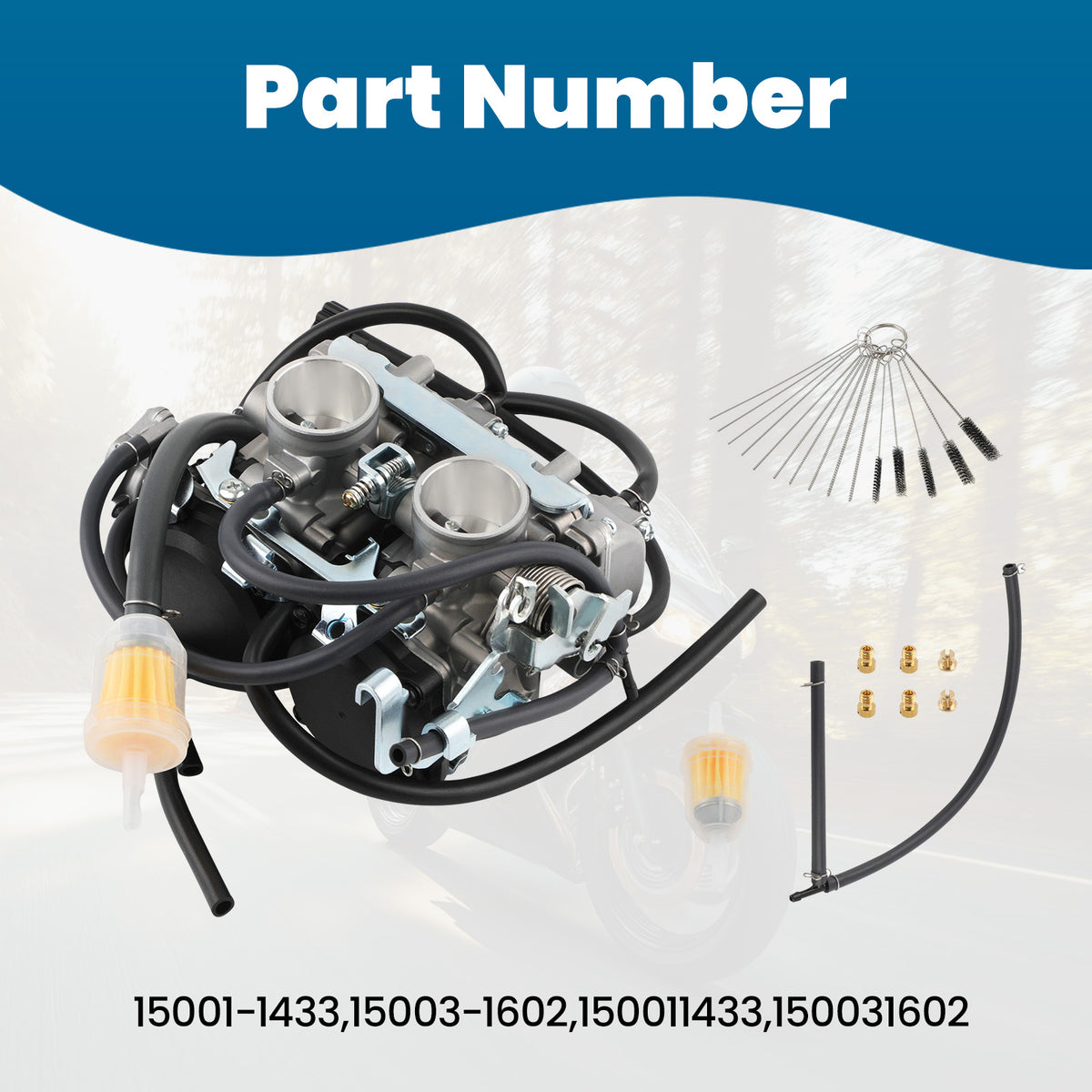 Carburetor compatible For Kawasaki Ninja 250R 250 EX250 1988-2007 15001-1433 15003-1602