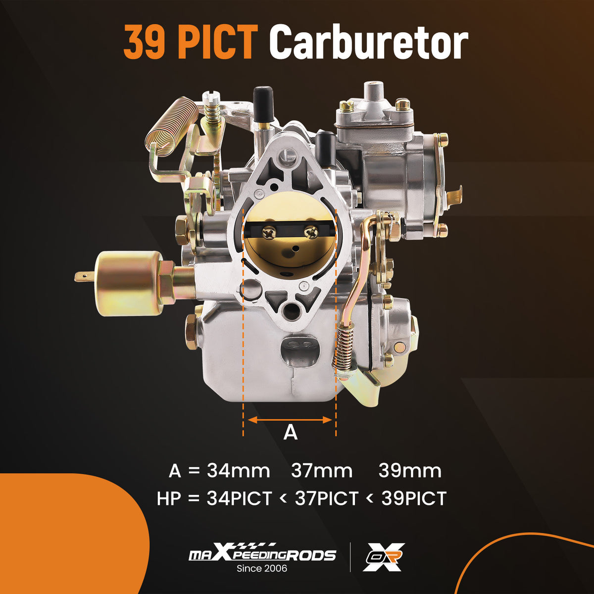 39 Pict-3 Carburetor compatible For VW Beetles 1971-1979 Dual Port 1600cc Electric Choke