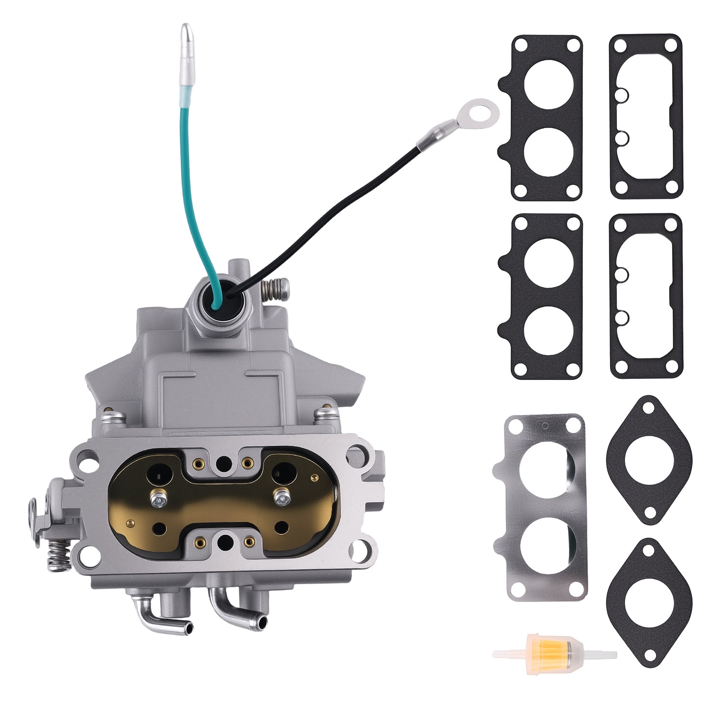 Carburetor compatible For Kawasaki FH601V Engine 15003-7077 w/ Fuel Filter Gaskets