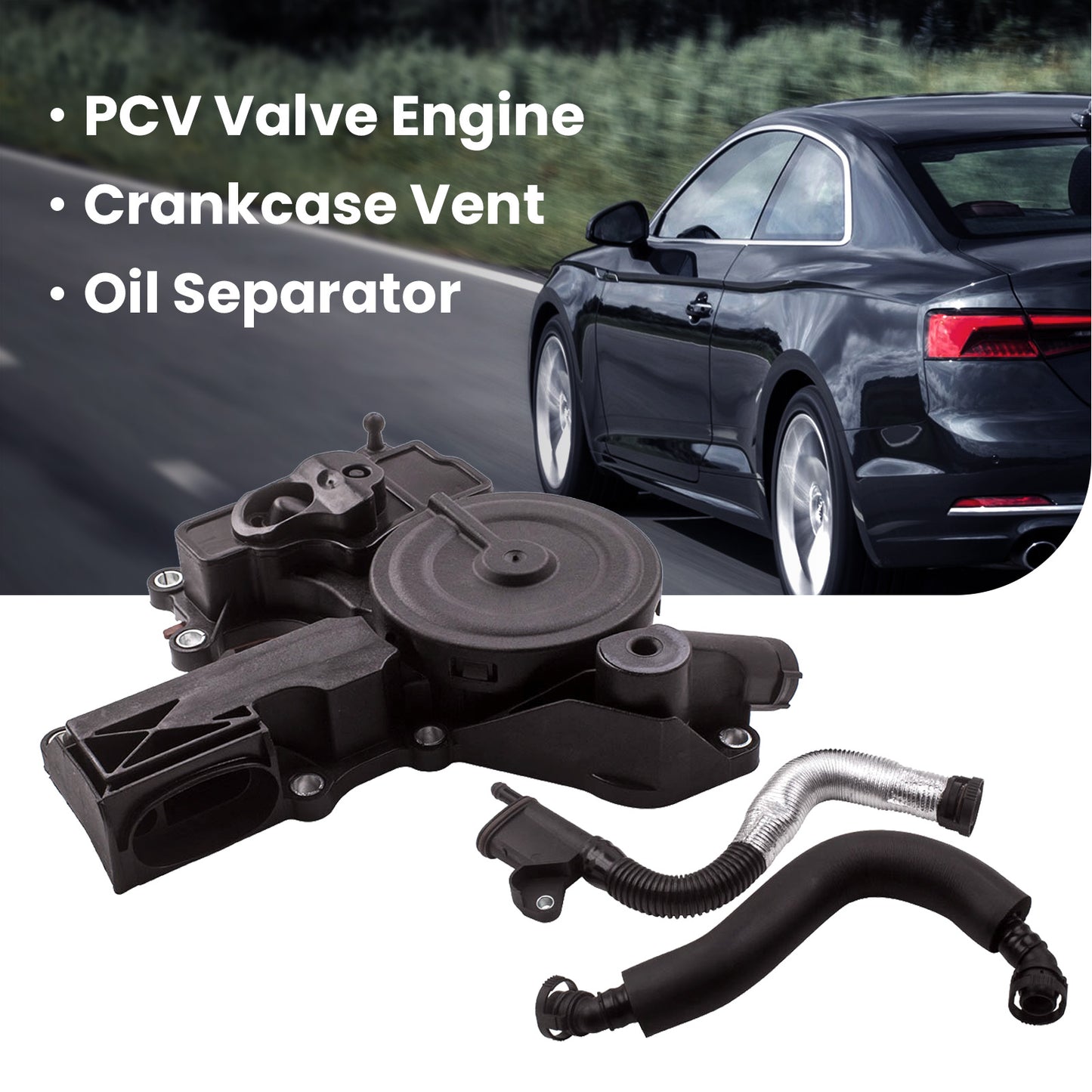 New Oil Separator PCV Valve + Hose Set compatible For VW Jetta compatible For Golf Gti compatible For Audi A4 1.8 2.0TSI