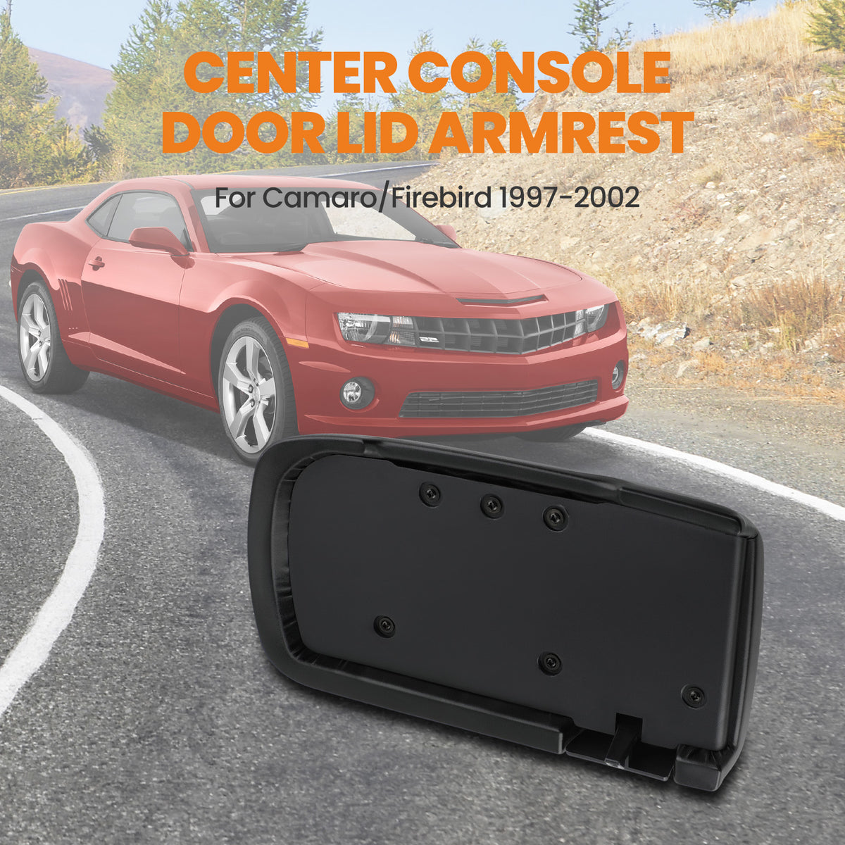 Console Door Lid Armrest FitFor compatible For Camaro / Firebird 1997-02 10421355 Black New